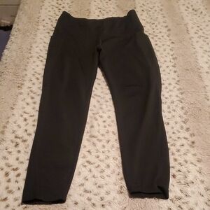 Black Full-Length Leggings with Wide Waistband